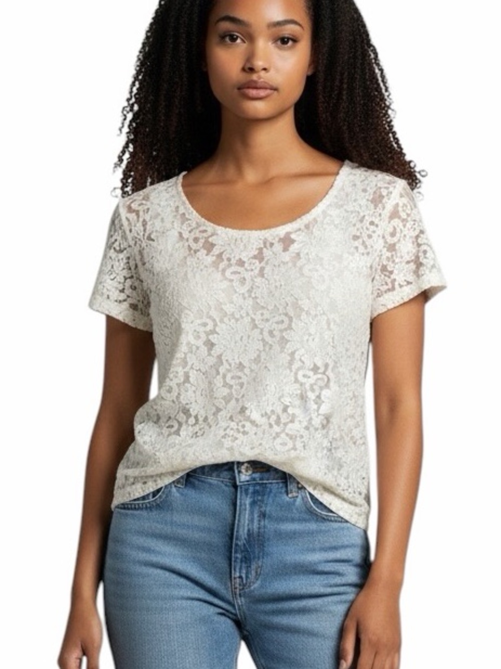 NWT🌺Honors Intimates•Lace Blouse Short Sleeve